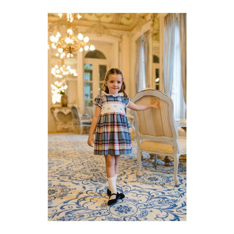 Pre-Order Frosty Tartan Dress - Born Childrens Boutique