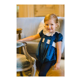 Pre-Order Mysterious Blue Velvet Romper - Born Childrens Boutique