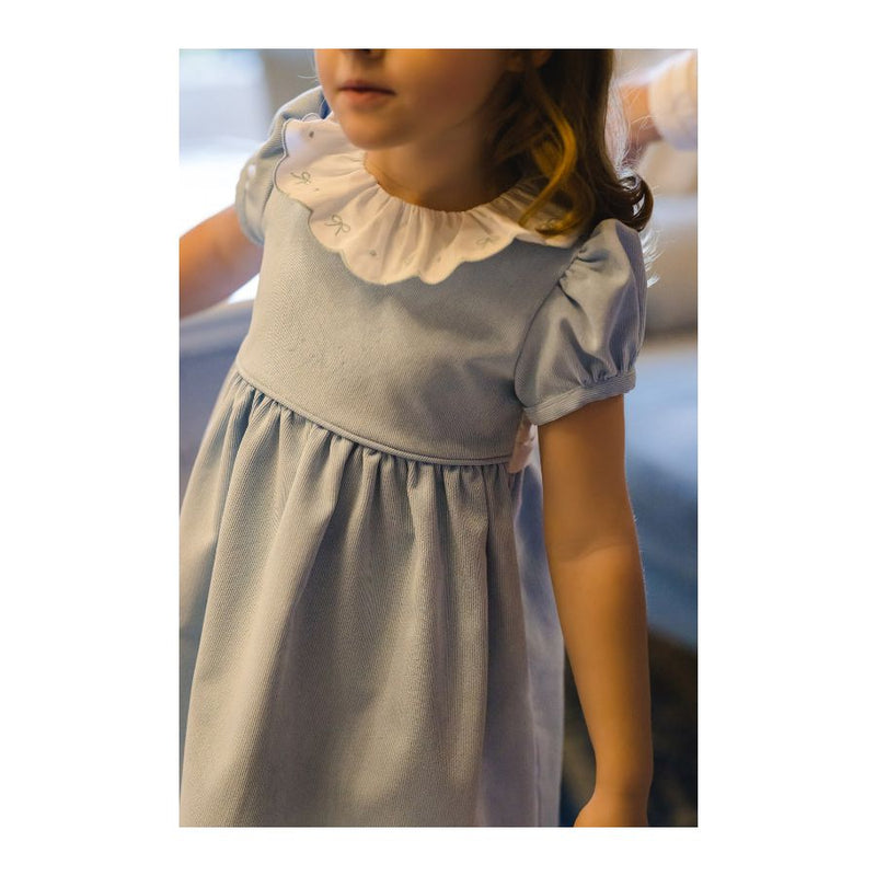 Pre-Order Blush Corduroy Blue Dress - Born Childrens Boutique