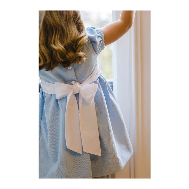 Pre-Order Blush Corduroy Blue Dress - Born Childrens Boutique