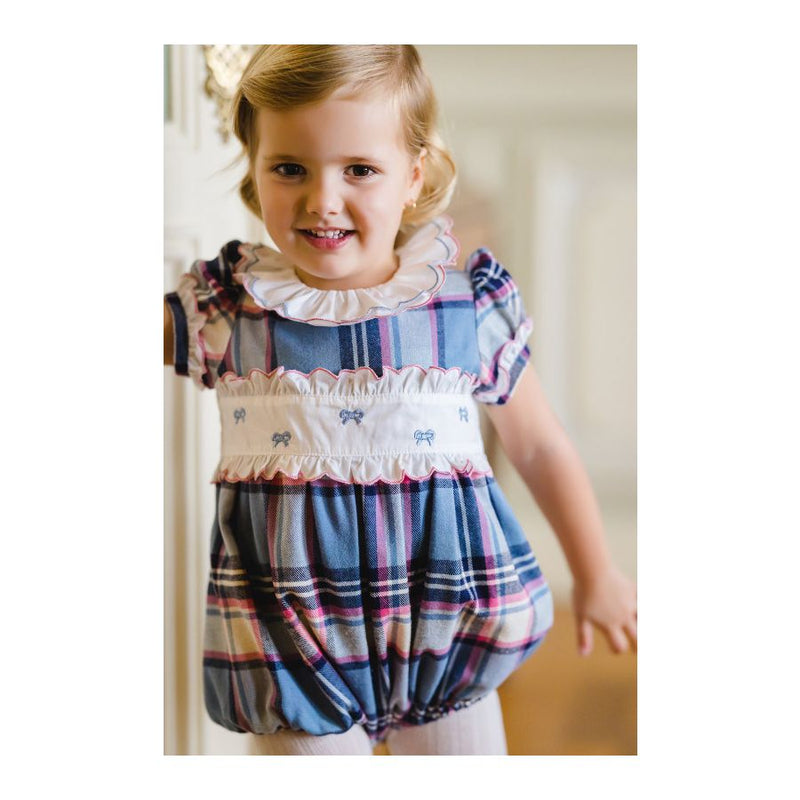 Pre-Order Frosty Tartan Romper - Born Childrens Boutique