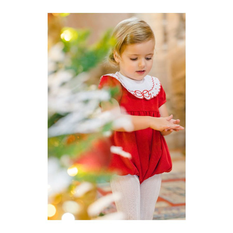 Pre-Order Christmas Eve Bow Romper - Born Childrens Boutique