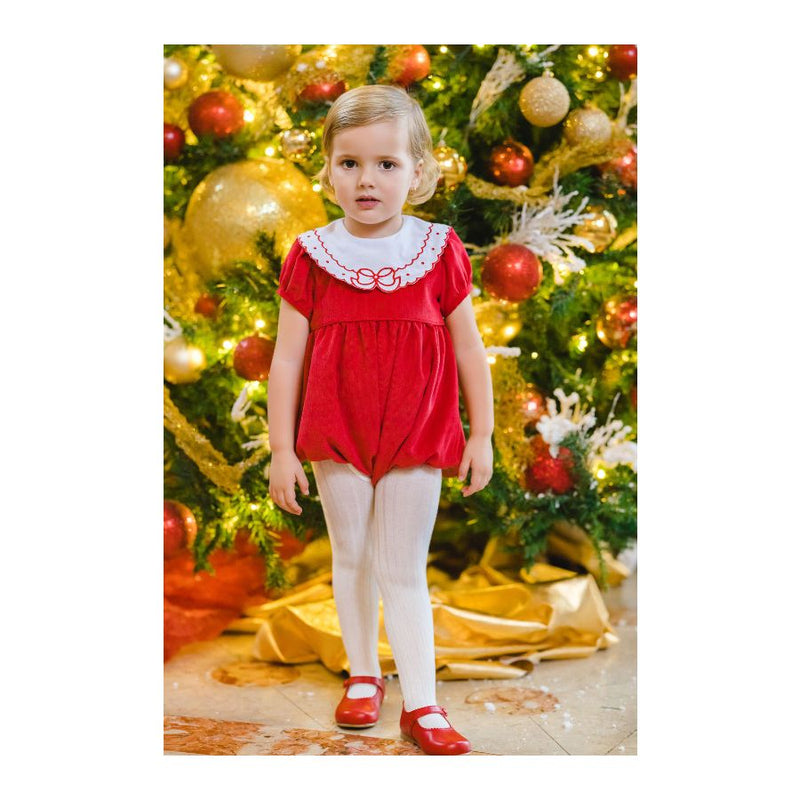 Pre-Order Christmas Eve Bow Romper - Born Childrens Boutique