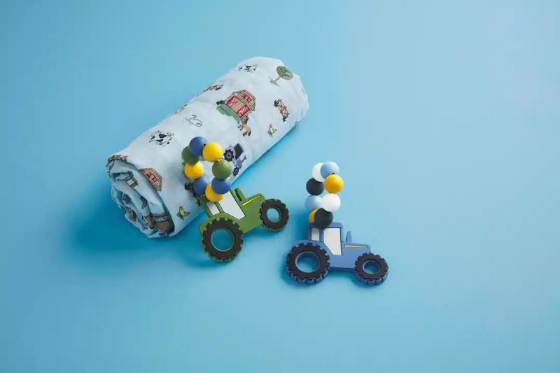 Green Tractor Silicone Teethers - Born Childrens Boutique