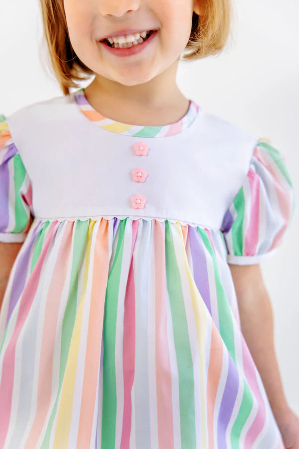 Short Sleeve Brigantine Dress - Southampton Stripe with Worth Avenue Stripe - Born Childrens Boutique