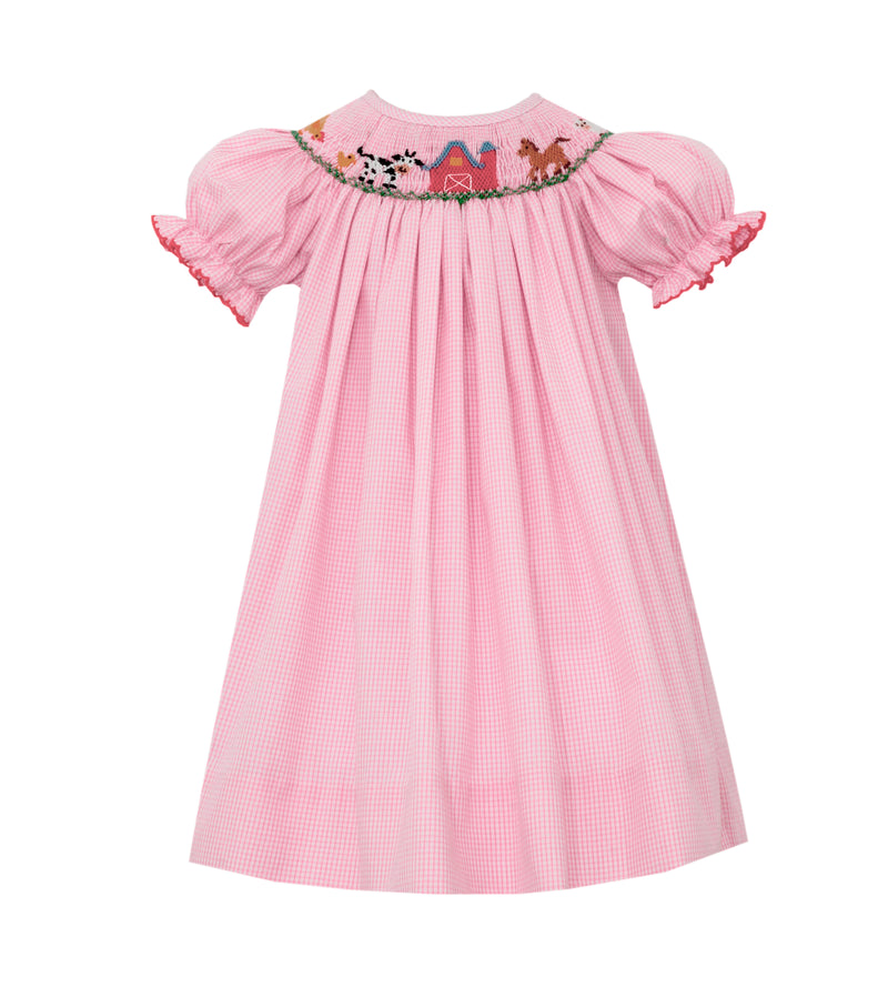 SS Bishop Pink Check Farm - Born Childrens Boutique