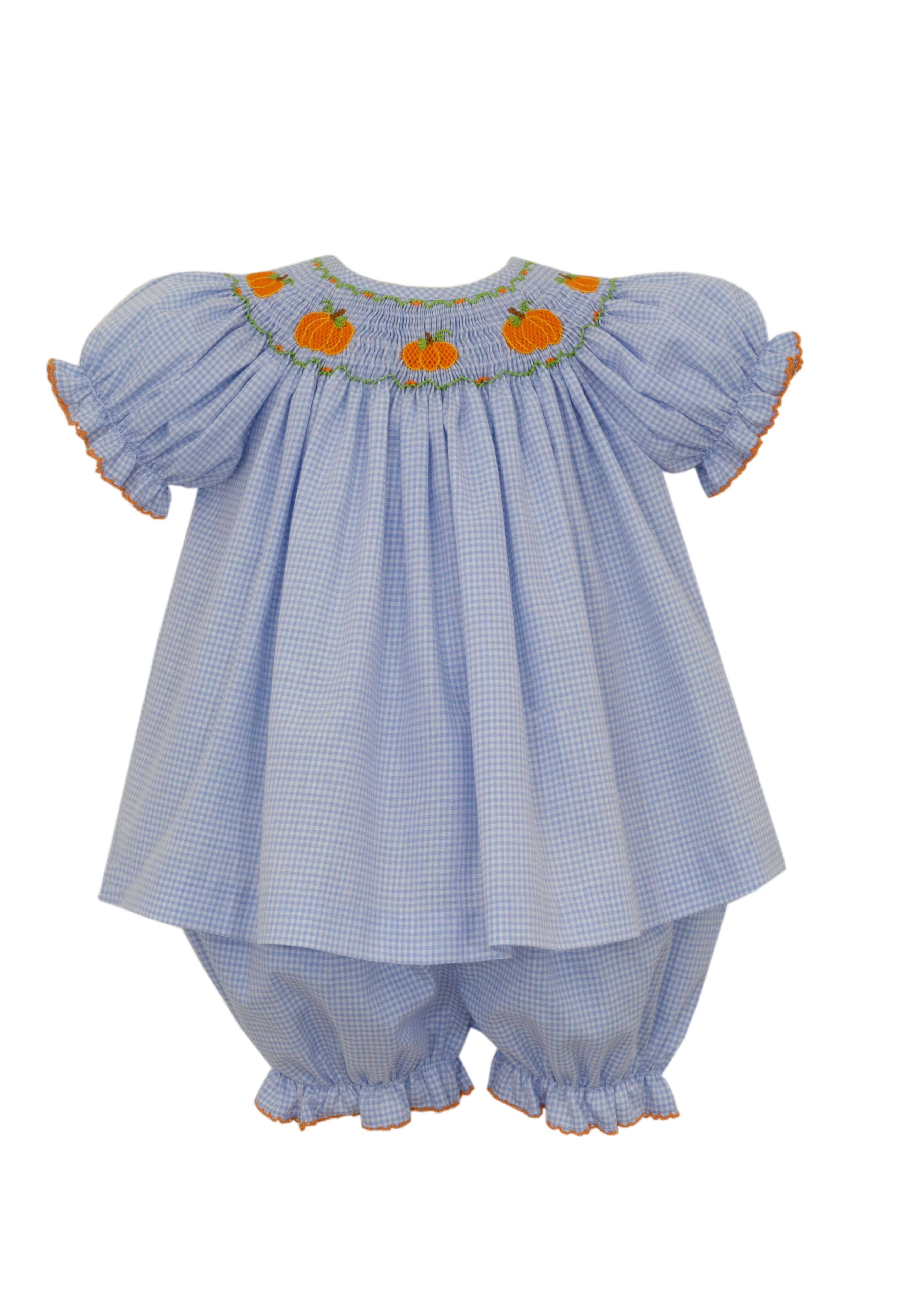 Bishop Bloomer Set Pumpkins - Born Childrens Boutique
