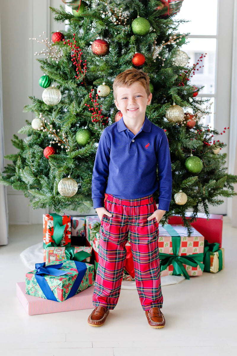 Sheffield Pants Society Prep Plaid With Nantucket Navy Stork - Born Childrens Boutique