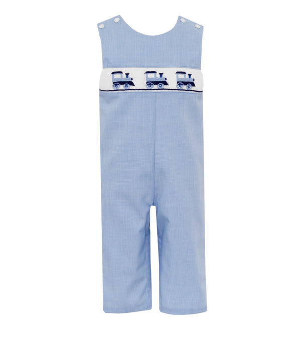 Jon Jon Blue Check Trains - Born Childrens Boutique