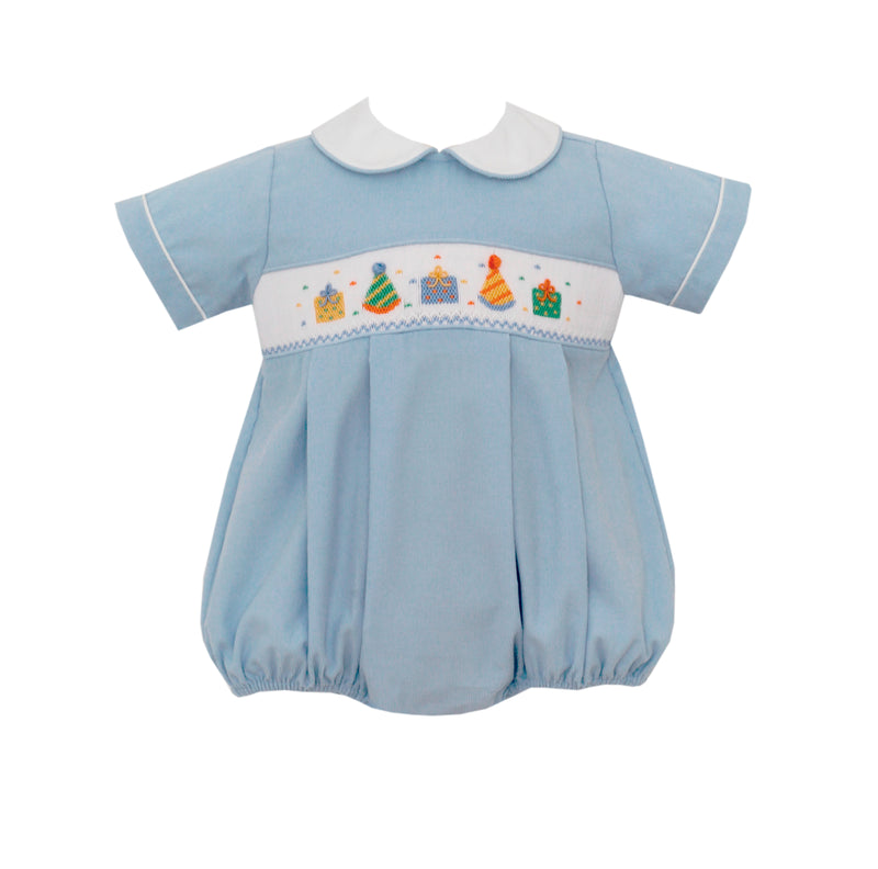 125BB Boy Blue Corduroy Birthday Short Bubble - Born Childrens Boutique