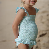 Pre-Order Hibiscus Ditsy Floral Smocked Ruffle Skirt Piece - Born Childrens Boutique