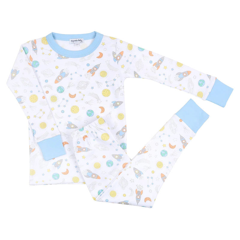 Magnolia Baby Out of this World Long Pajama Light Blue - Born Childrens Boutique