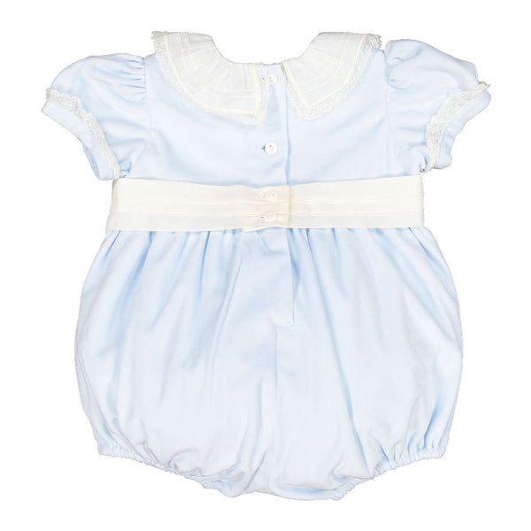 Pre-Order Charming Blue Velvet Romper - Born Childrens Boutique