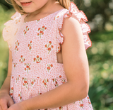 Raspberry Red Pinafore Dress - Born Childrens Boutique