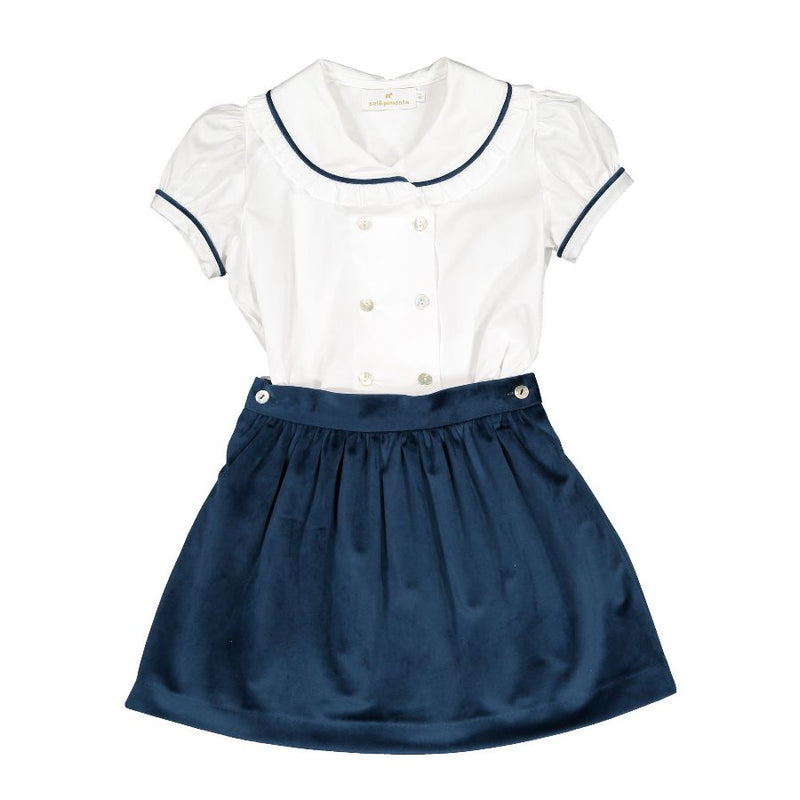 Pre-Order Mysterious Blue Velvet Girl Set - Born Childrens Boutique