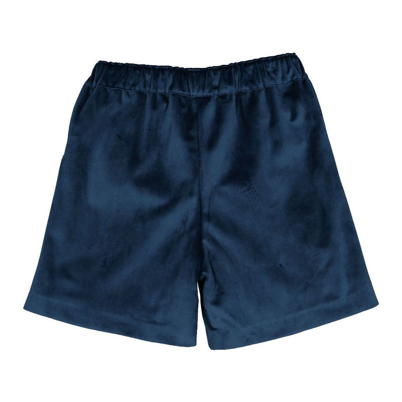 Pre-Order Mysterious Blue Velvet Shorts - Born Childrens Boutique