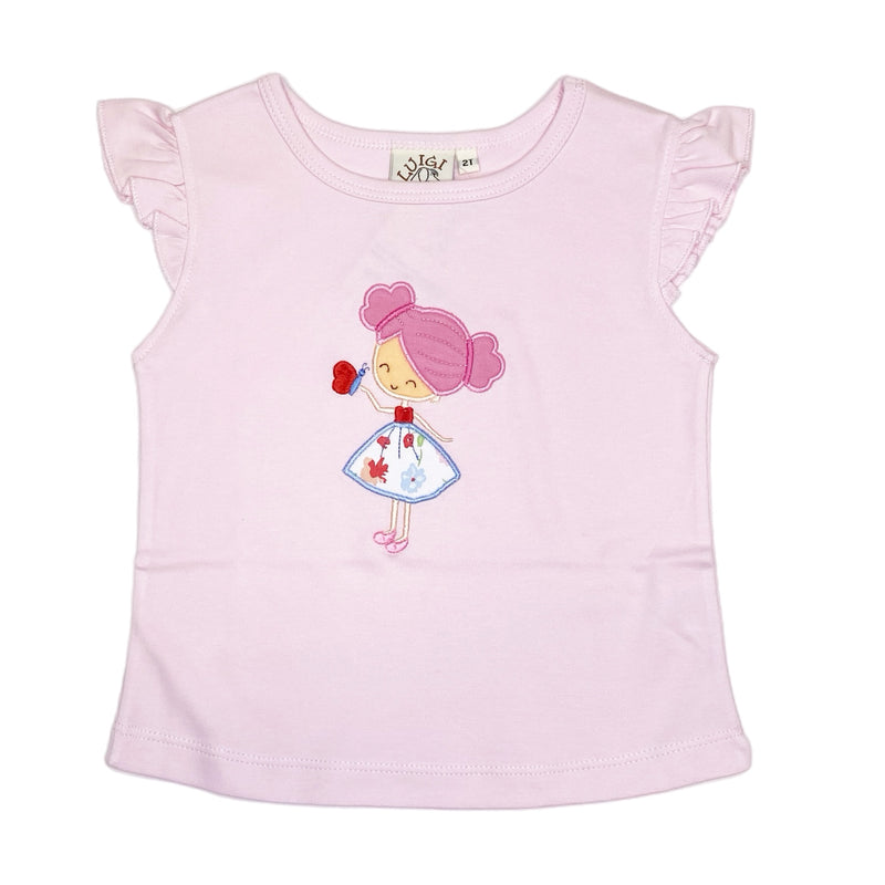 ITS229 Girl Flut Shirt Girl w/ Butterfly - Born Childrens Boutique
