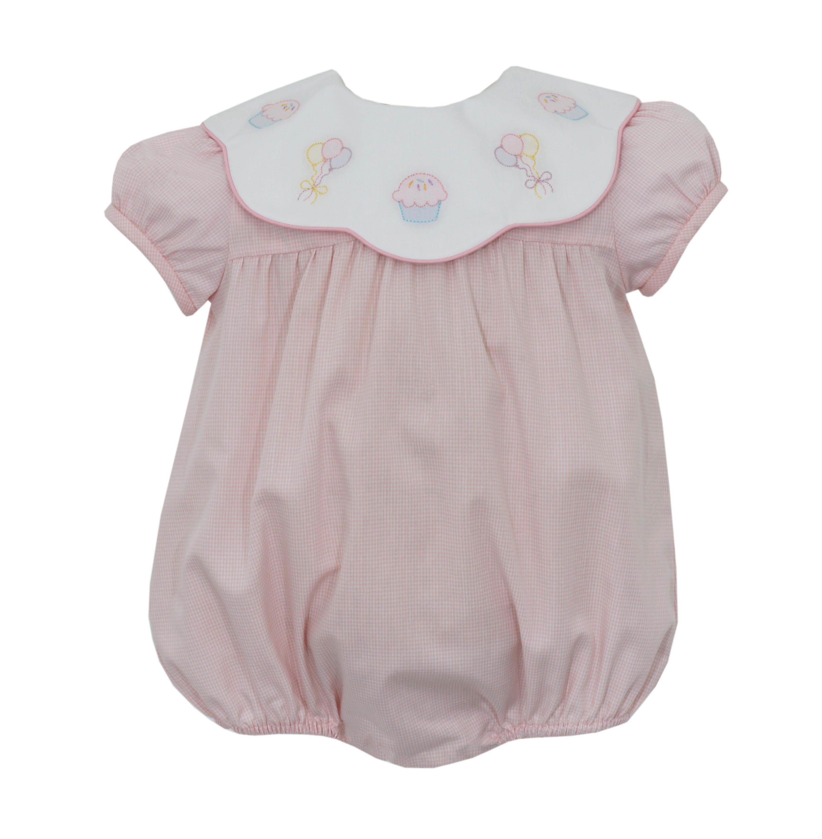 Pink Gingham Birthday Bubble - Born Childrens Boutique