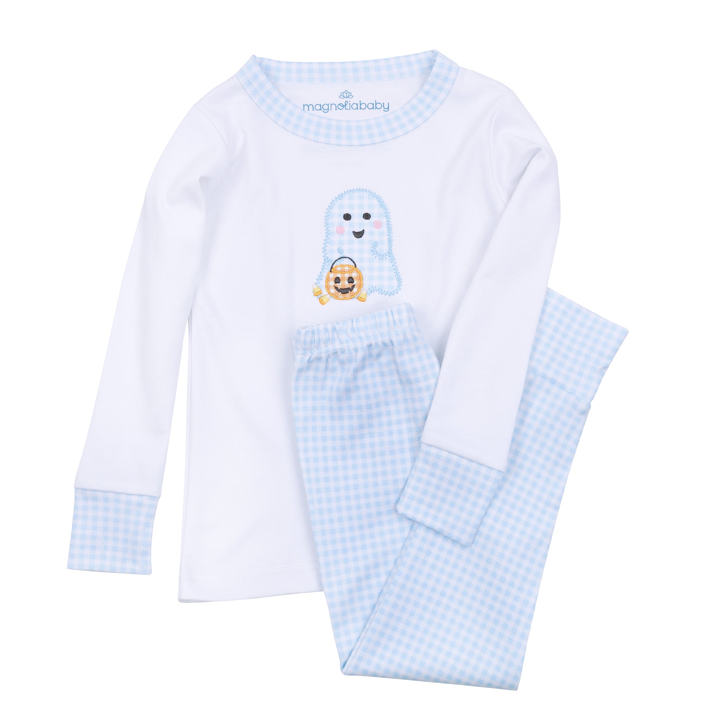Boo Crew! Applique Long Pajamas Blue - Born Childrens Boutique