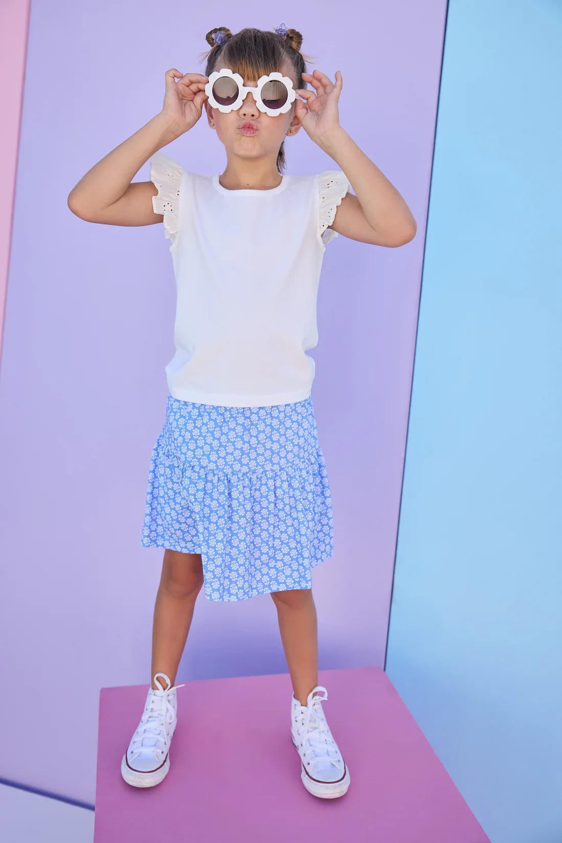 Eyelet Tank - White - Born Childrens Boutique