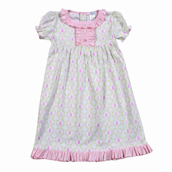 Baby Loren Pink Easter Bunnies Night Gown - Born Childrens Boutique