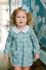 Pre-Order Blue Aster Bloomer Set - Born Childrens Boutique
