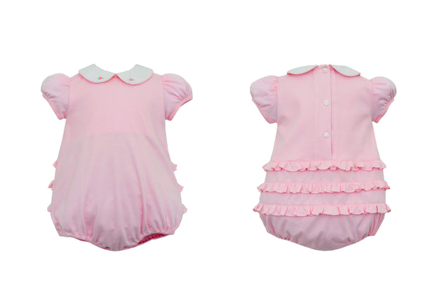 Mila Pink Knit Girl Bubble - Born Childrens Boutique