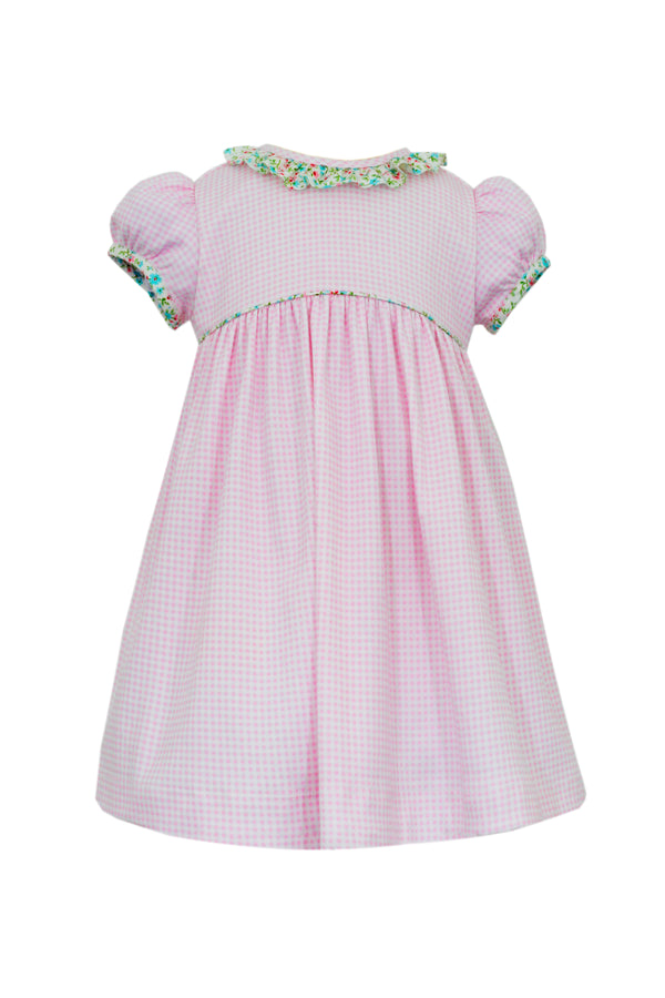 Leah Pink Gingham Knit Dress - Born Childrens Boutique