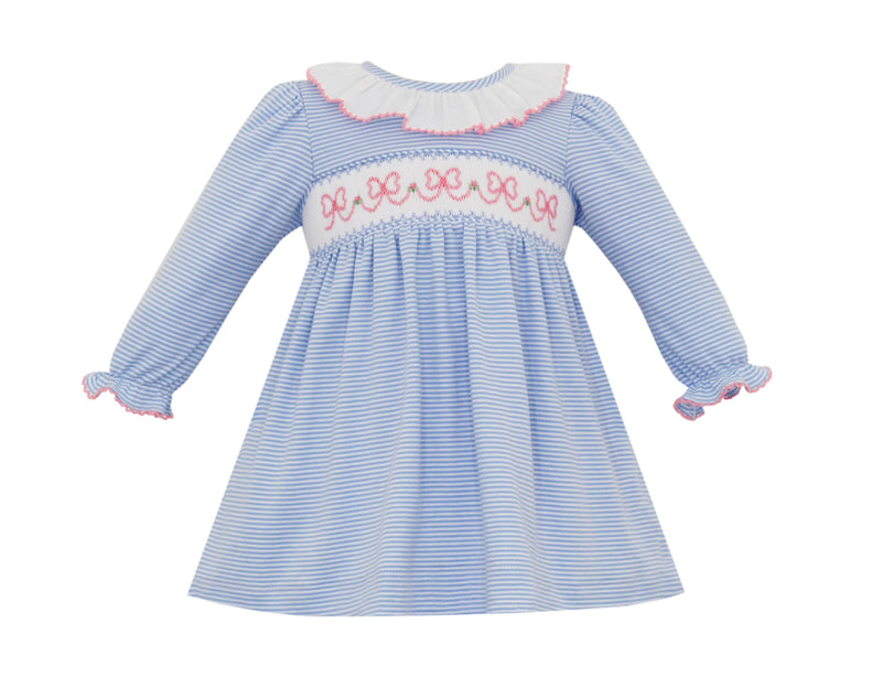 421D Bow Smocked Dress - Born Childrens Boutique