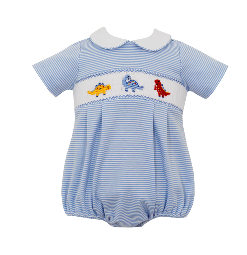 422BB Dinosaur Smocked Bubble - Born Childrens Boutique