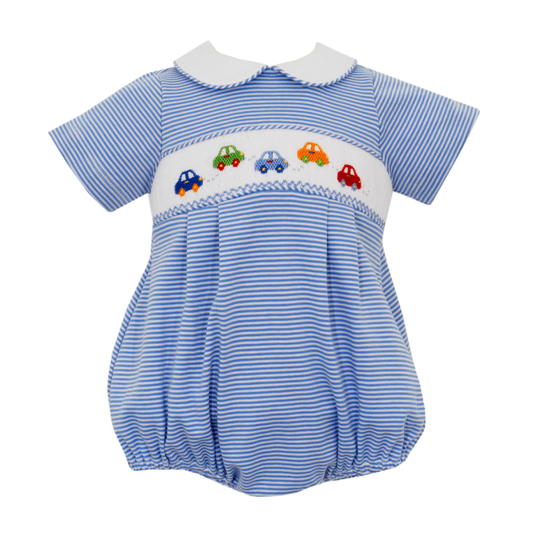 Boy Bubble Peri Stripe Knit Cars - Born Childrens Boutique