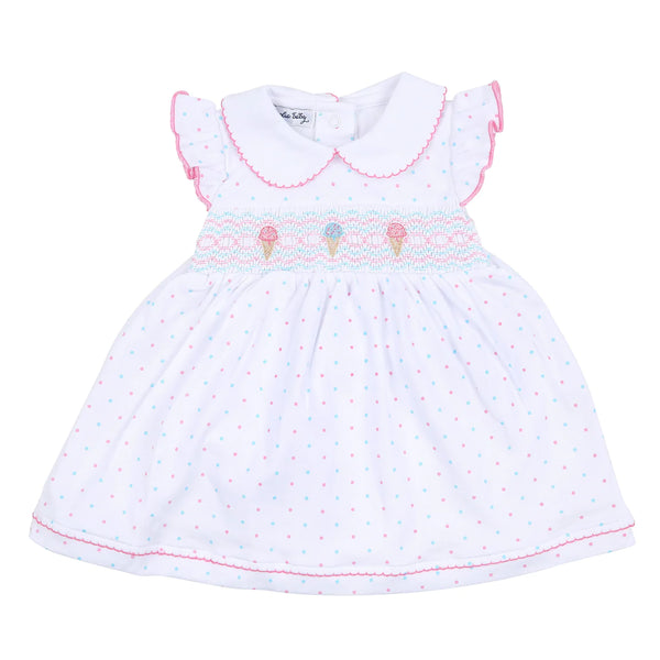 Magnolia Baby Ice Cream Classics Smocked Collared Flutters Toddler Dress - Born Childrens Boutique
