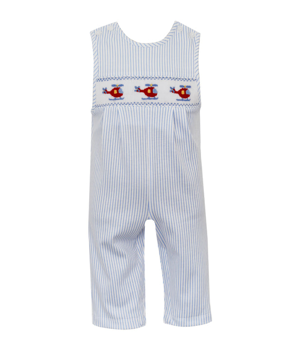 Boy Jon Jon Blue Stripe Knit Helicopter - Born Childrens Boutique