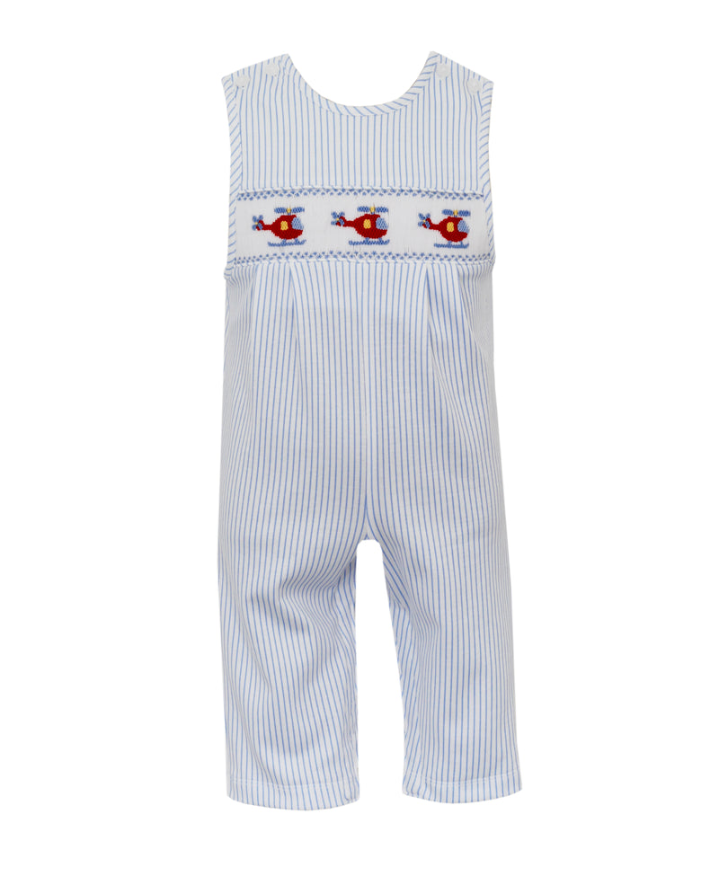 Boy Jon Jon Blue Stripe Knit Helicopter - Born Childrens Boutique
