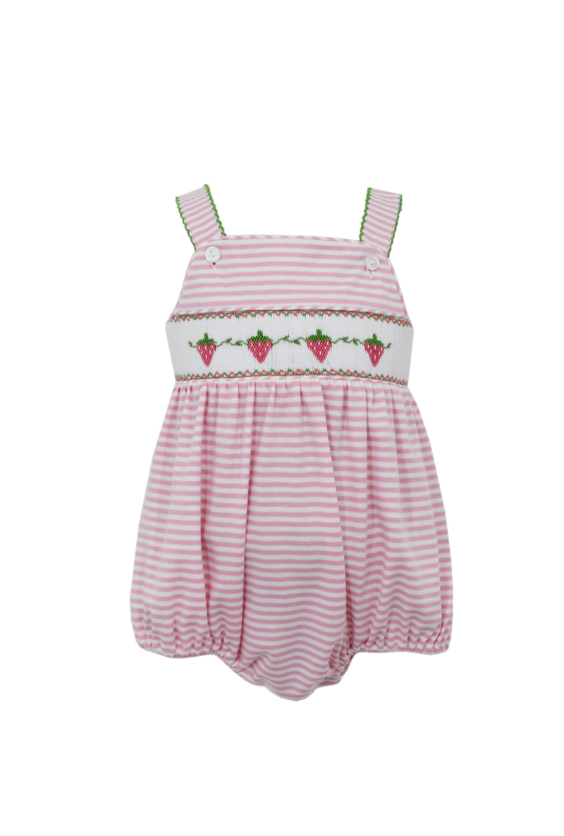 Strawberry Pink Stripe Knit Bubble - Born Childrens Boutique