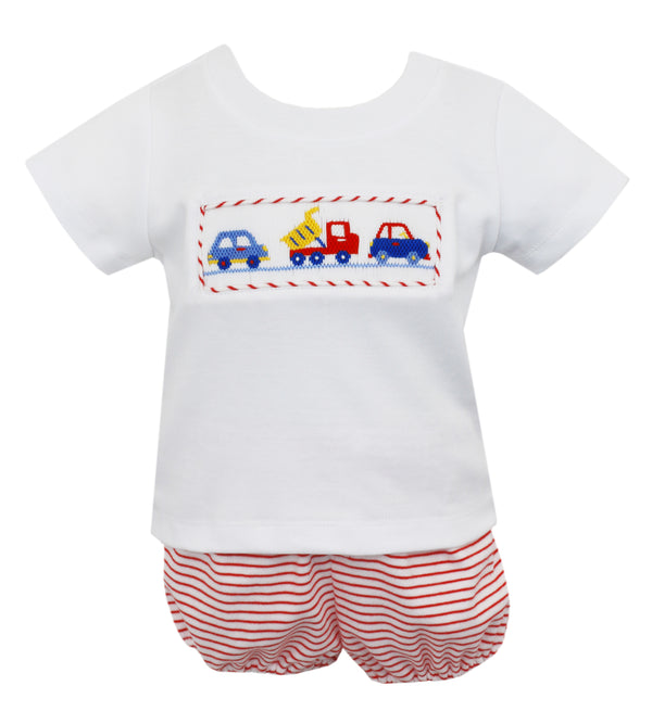 Smocked Cars Bloomer Set - Born Childrens Boutique