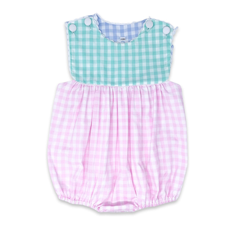 Pre-Order Charming Bubble - Pink, Mint, Blue Check - Born Childrens Boutique