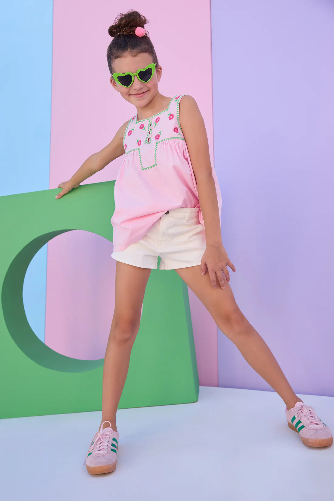 Denim Shorts - Ivory Denim - Born Childrens Boutique