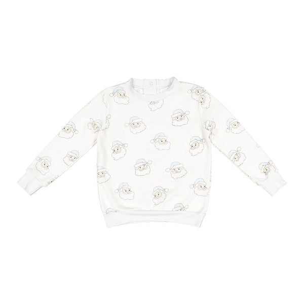 Blue Santa Boy Sweatshirt - Born Childrens Boutique
