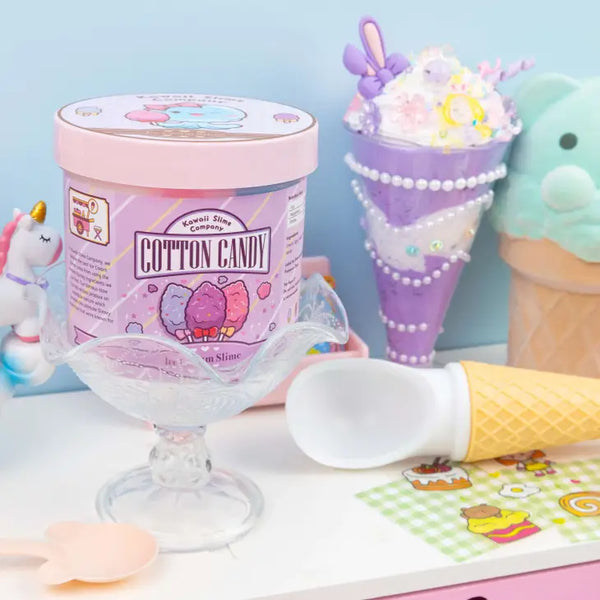 Cotton Candy Scented Ice Cream Pint Slime - Born Childrens Boutique