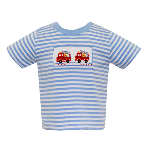 Firetruck Smocked Shirt - Born Childrens Boutique