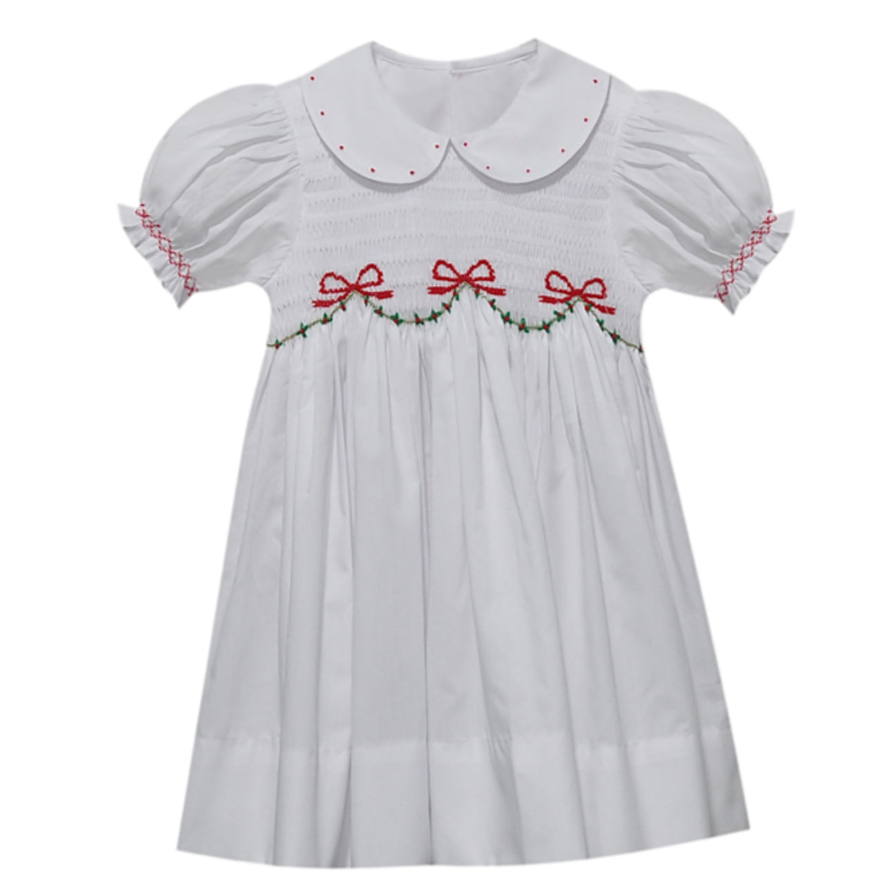 Cate Dress - Christmas Ribbons - Born Childrens Boutique