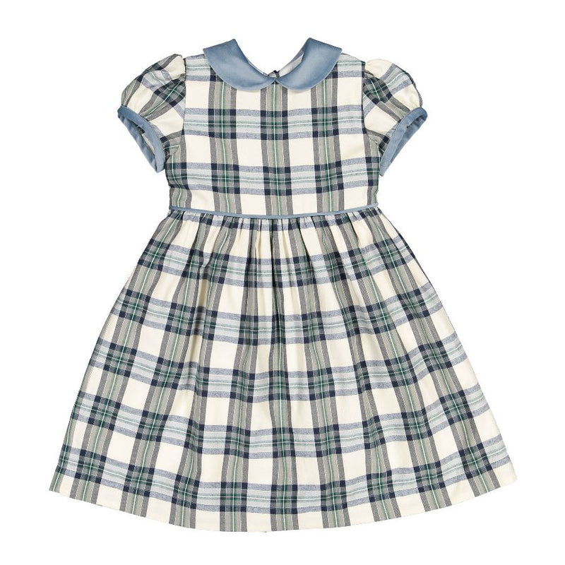 Pre-Order Stone Tartan Dress - Born Childrens Boutique