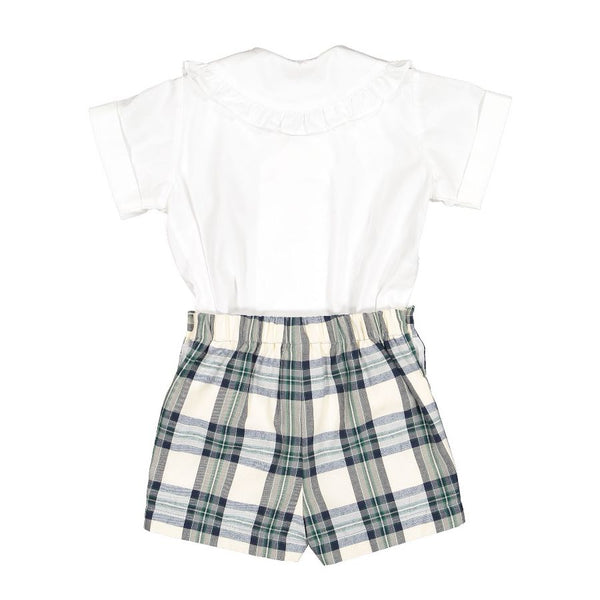 Pre-Order Stone Tartan Boy Set - Born Childrens Boutique