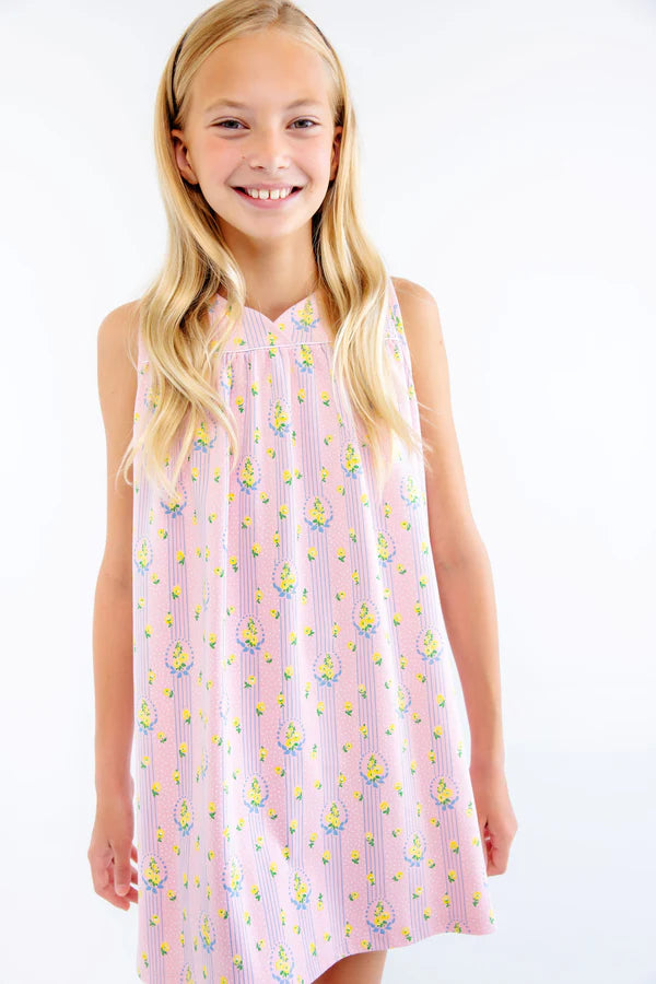 Sleeveless Dowell Day Dress - Central Park Posies & Worth Avenue White - Born Childrens Boutique