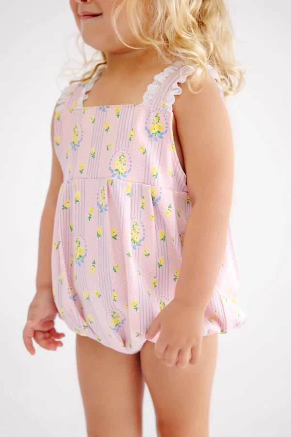 Branham Bubble - Central Park Posies with Worth Avenue White Eyelet - Born Childrens Boutique