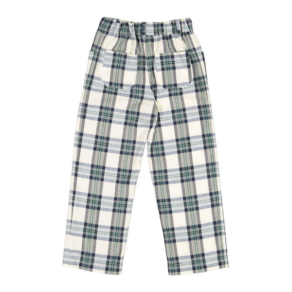 Pre-Order Stone Tartan Trousers - Born Childrens Boutique