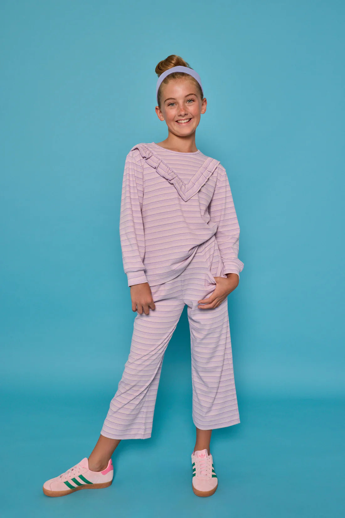 Pre-Order Aspen Tee - Lavender Sparkle Stripe