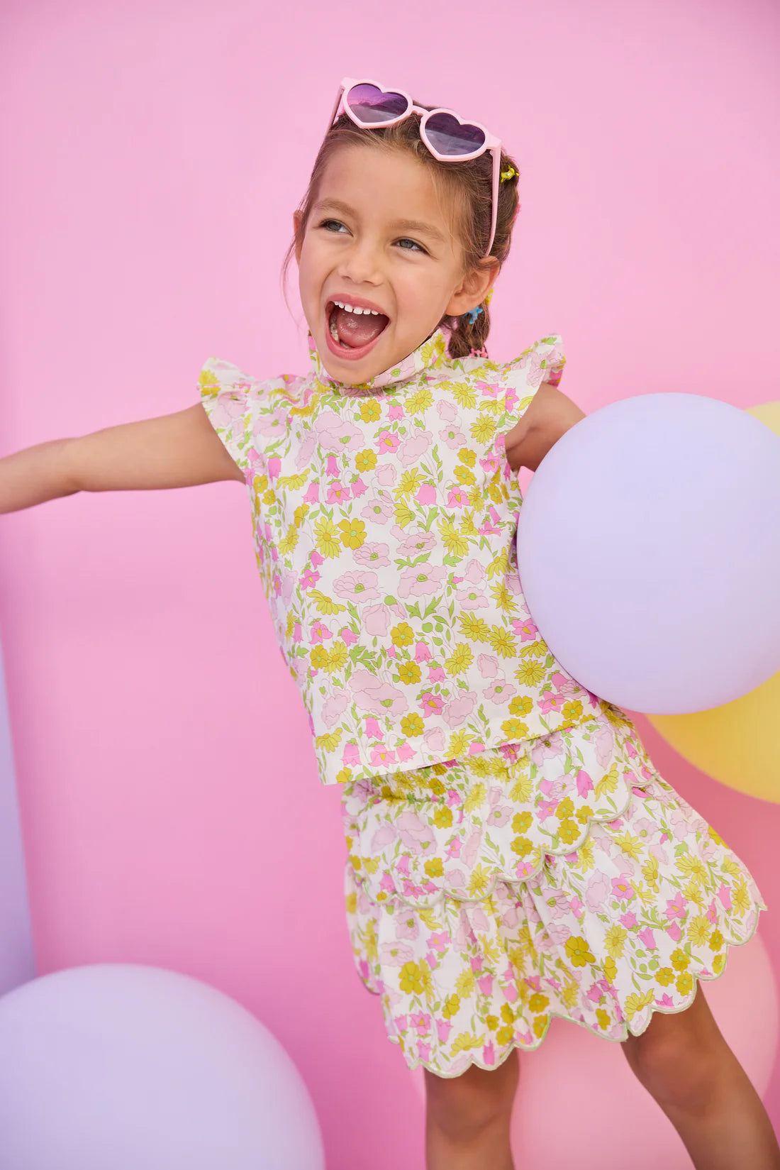Angel Sleeve Tinsley Top - Bedford Buttercup - Born Childrens Boutique