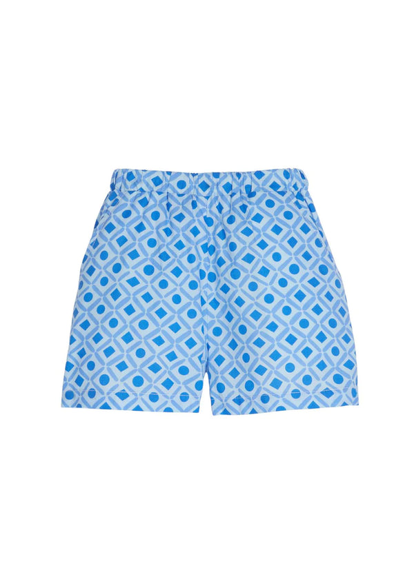 Basic Shorts Blue Geo - Born Childrens Boutique